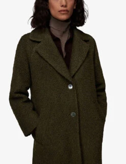 Whistles Daisy Relaxed-fit Wool-blend Coat -Selfridges Store R04011281 KHAKIOLIVE ALT02