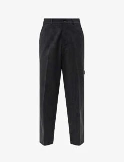 AllSaints Cairo Pinstripe Straight-leg Stretch Wool-blend Trousers