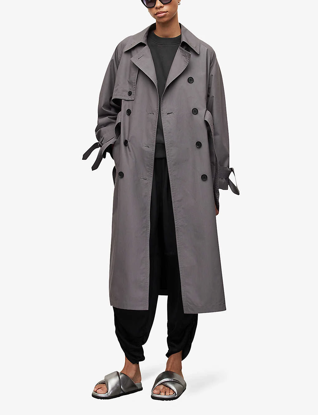 AllSaints Elltee Double-breasted Relaxed-fit Woven Trench 2 AllSaints Elltee Double-breasted Relaxed-fit Woven Trench - Image 2