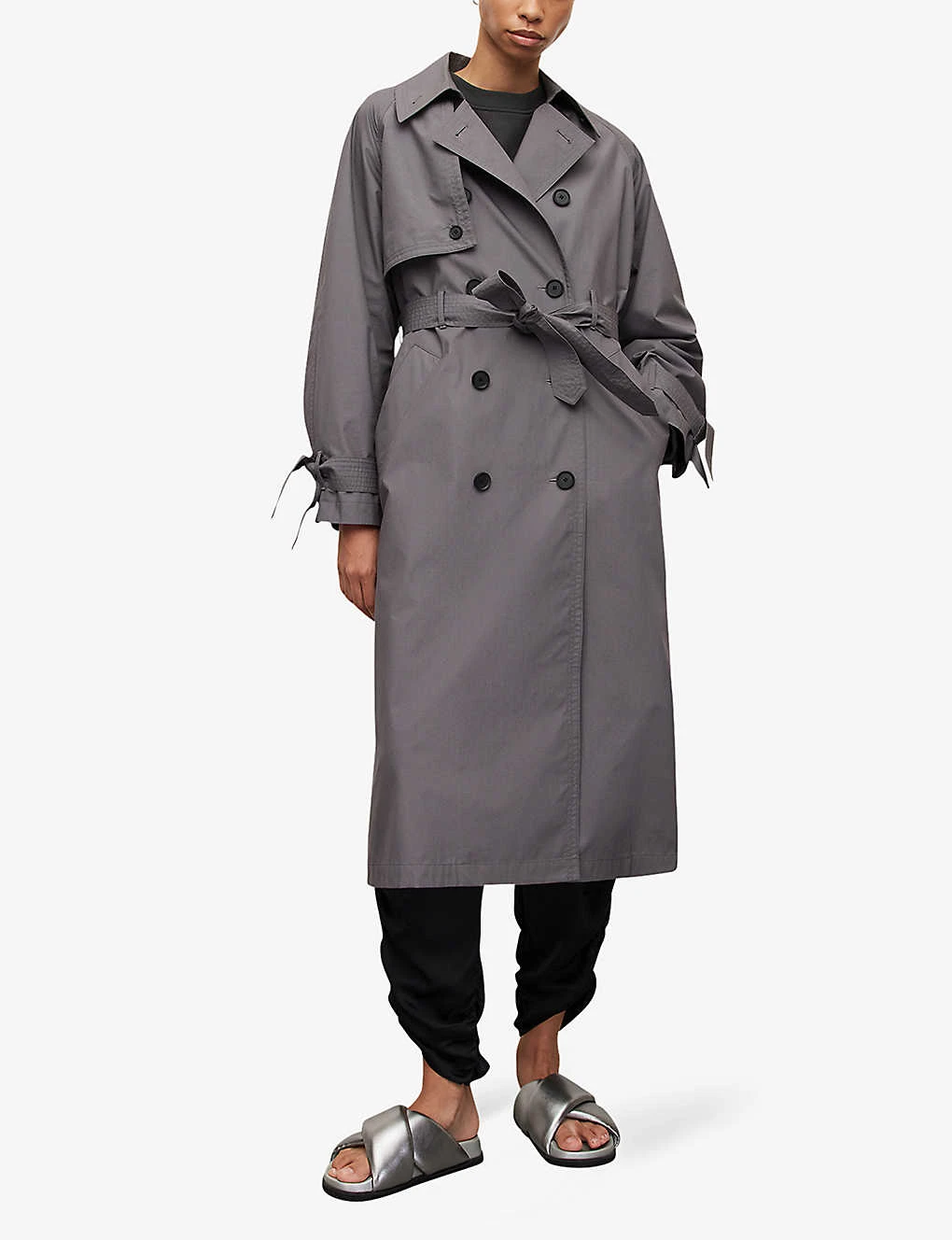 AllSaints Elltee Double-breasted Relaxed-fit Woven Trench 3 AllSaints Elltee Double-breasted Relaxed-fit Woven Trench - Image 3