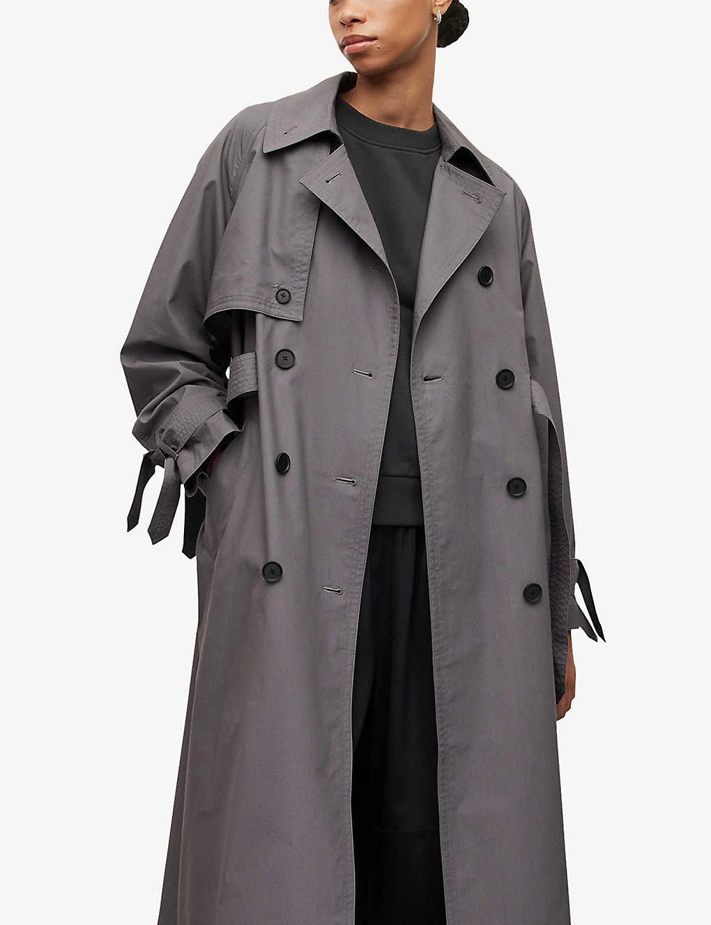 AllSaints Elltee Double-breasted Relaxed-fit Woven Trench 5 AllSaints Elltee Double-breasted Relaxed-fit Woven Trench - Image 5