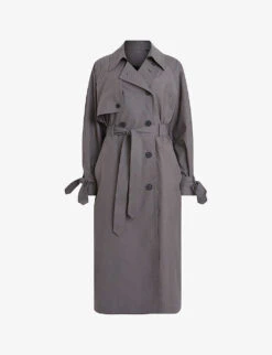 AllSaints Elltee Double-breasted Relaxed-fit Woven Trench