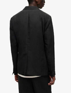 AllSaints Pace Single-breasted Notch-lapel Woven Blazer -Selfridges Store R04053523 BLACK ALT03