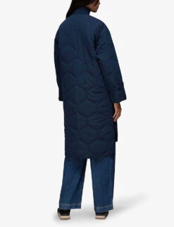 Whistles Longline Diamond-quilted Recycled-polyester Coat 8 Whistles Longline Diamond-quilted Recycled-polyester Coat -Selfridges Store R04055740 NAVY ALT03