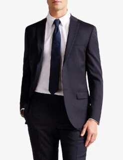 Ted Baker Skyejes Single-breasted Slim-fit Wool Blazer -Selfridges Store R04059365 NAVY ALT02