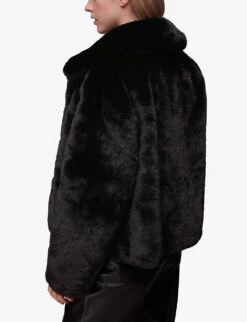 Whistles Drew Boxy-fit Faux-fur Coat -Selfridges Store R04064355 BLACK ALT03