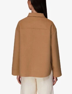 Whistles Hannah Boxy-fit Wool-blend Overshirt -Selfridges Store R04064358 TAN ALT03