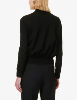 Bottega Veneta Turtleneck Brand-embroidered Wool-blend Jumper 8 Bottega Veneta Turtleneck Brand-embroidered Wool-blend Jumper -Selfridges Store R04064609 BLACK ALT03