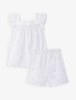 Floral-print Ruffle-trim Cotton Shortie Pyjamas 1-12 Years