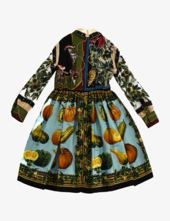Pre-loved Dolce & Gabbana Graphic-print Silk Dress 4 Years -Selfridges Store R04066539 BLUEORANGEGREEN ALT02