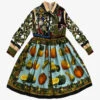 Pre-loved Dolce & Gabbana Graphic-print Silk Dress 4 Years