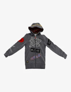 Pre-loved Philipp Plein Graphic-patch Cotton-blend Hoody 8 Years