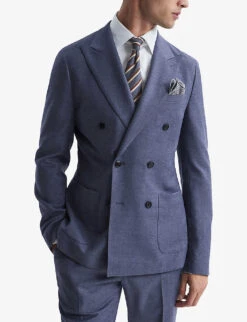 Reiss Marquee Double-breasted Wool-blend Blazer -Selfridges Store R04068005 AIRFORCEBLUE ALT02