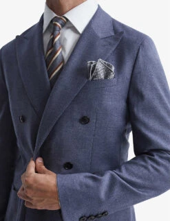 Reiss Marquee Double-breasted Wool-blend Blazer -Selfridges Store R04068005 AIRFORCEBLUE ALT04