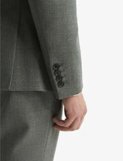 Reiss Firm Single-breasted Wool Blazer -Selfridges Store R04068008 GREEN ALT04