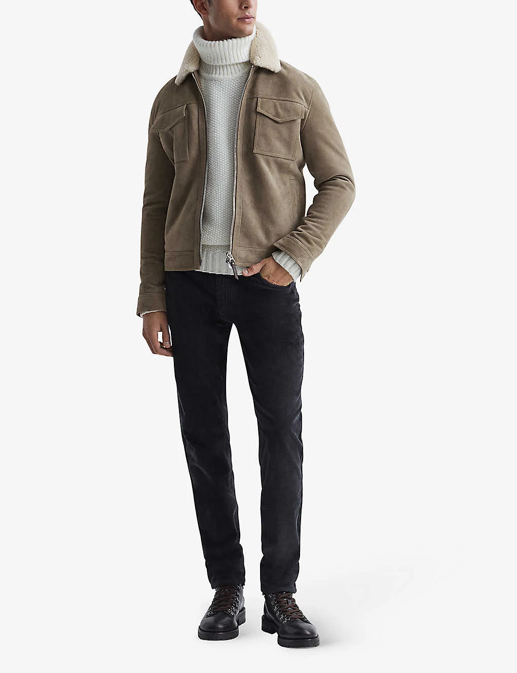 Reiss Hibiscus Slim-fit Shearling Jacket 2 Reiss Hibiscus Slim-fit Shearling Jacket - Image 2