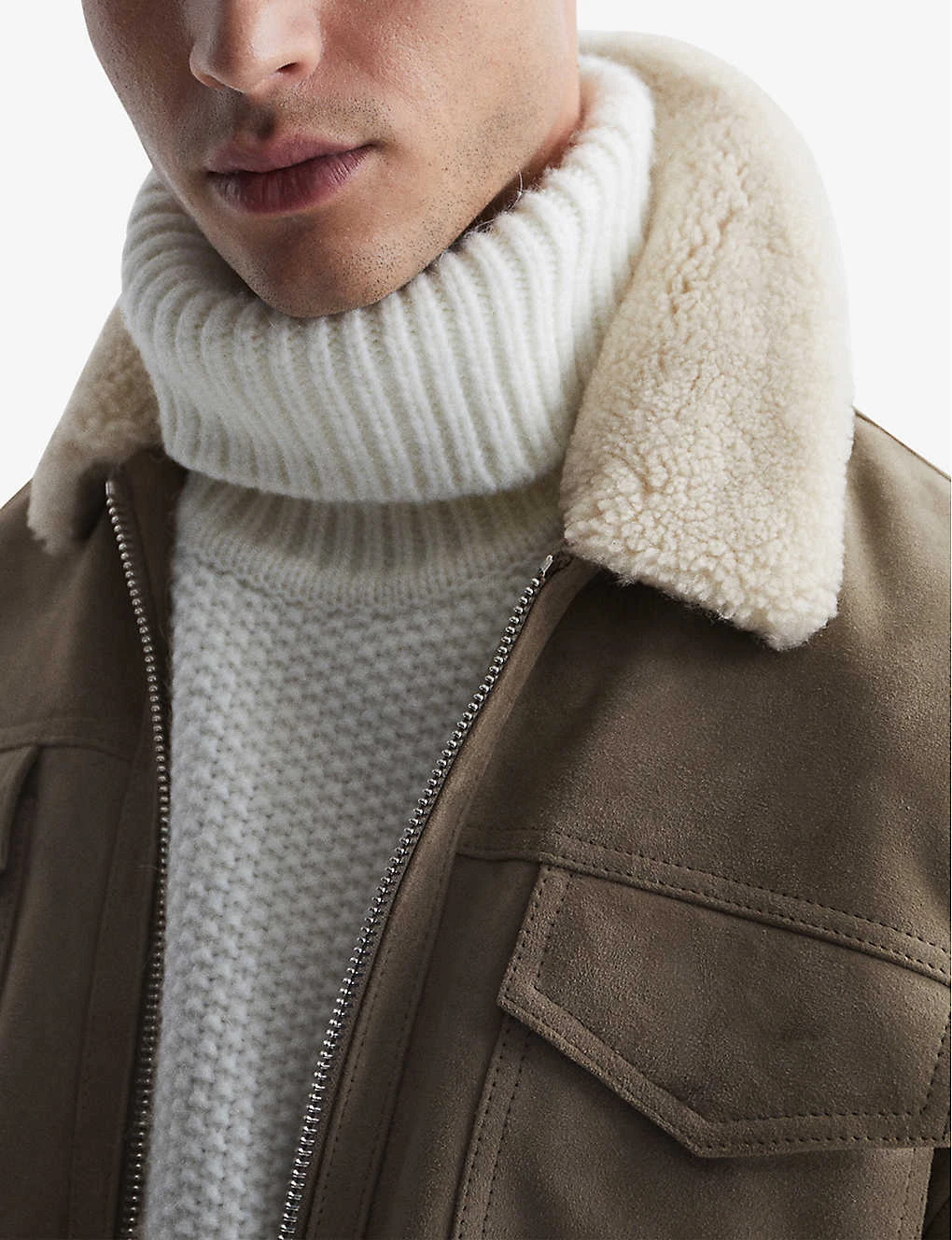 Reiss Hibiscus Slim-fit Shearling Jacket 5 Reiss Hibiscus Slim-fit Shearling Jacket - Image 5