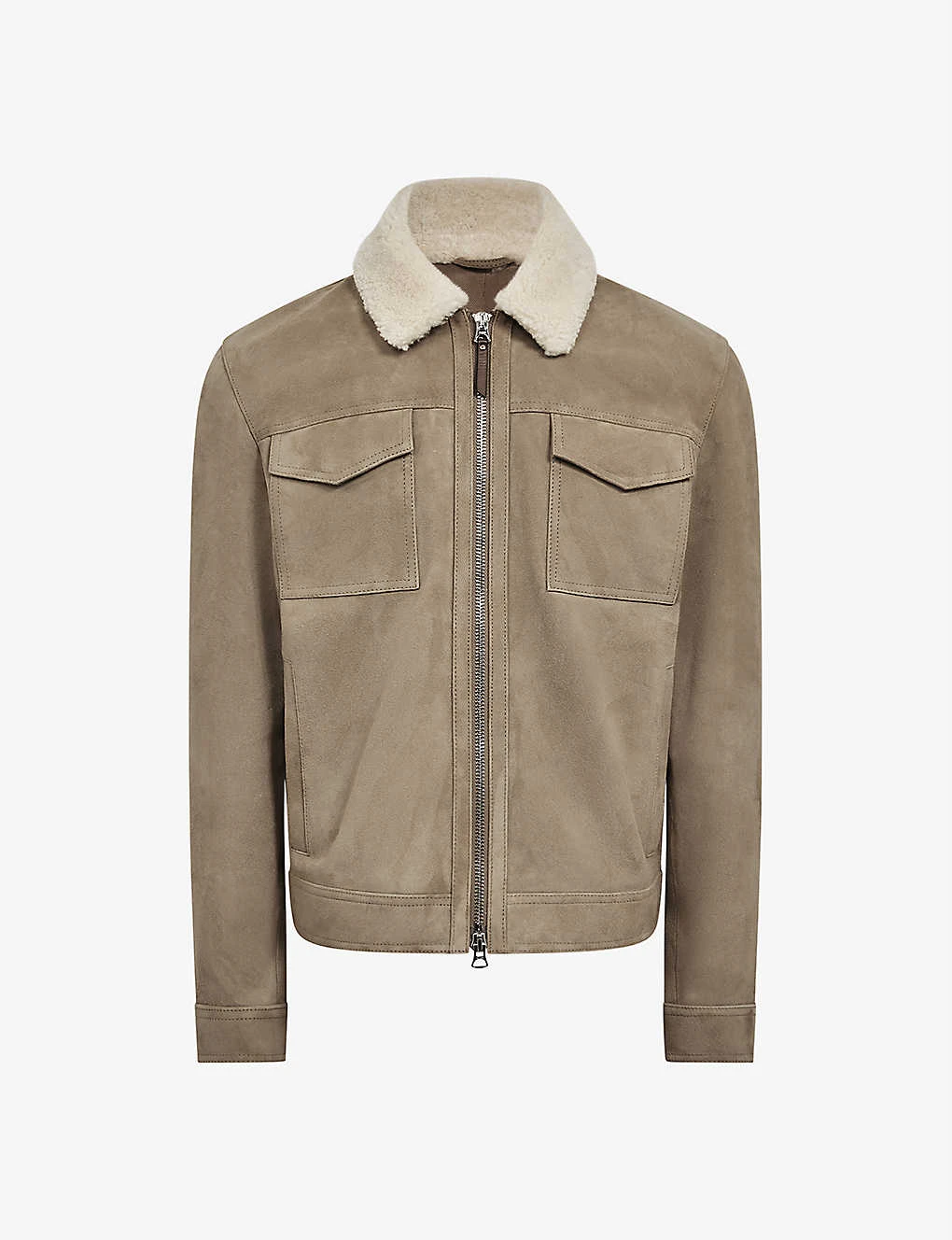 Reiss Hibiscus Slim-fit Shearling Jacket 1 Reiss Hibiscus Slim-fit Shearling Jacket