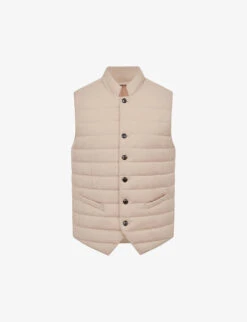 Reiss Parma Funnel-neck Quilted Woven Gilet