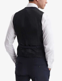 Reiss Hope Regular-fit Stretch-woven Waistcoat -Selfridges Store R04068029 NAVY ALT03