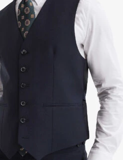 Reiss Hope Regular-fit Stretch-woven Waistcoat -Selfridges Store R04068029 NAVY ALT04