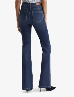 Reiss Beau Skinny Flared High-rise Stretch-denim Jeans -Selfridges Store R04068047 MIDBLUE ALT03