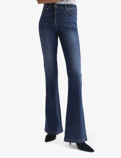 Reiss Beau Skinny Flared High-rise Stretch-denim Jeans -Selfridges Store R04068047 MIDBLUE ALT04