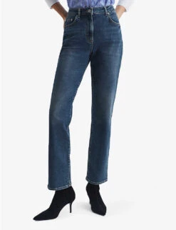 Reiss Phillipa Straight-leg High-rise Stretch-denim Jeans -Selfridges Store R04068048 MIDBLUE ALT02