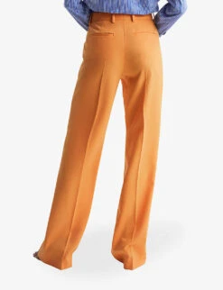 Reiss Emmy Wide-leg Wool-blend Trousers -Selfridges Store R04068061 ORANGE ALT03