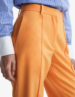 Reiss Emmy Wide-leg Wool-blend Trousers -Selfridges Store R04068061 ORANGE ALT04