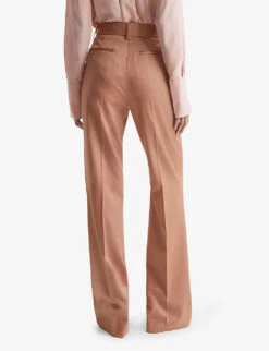 Reiss Luna Wide-leg High-rise Stretch-wool Trousers -Selfridges Store R04068066 ROSE ALT03