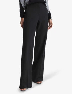 Reiss Joanne Wide-leg Mid-rise Stretch-woven Trousers -Selfridges Store R04068071 BLACK ALT02