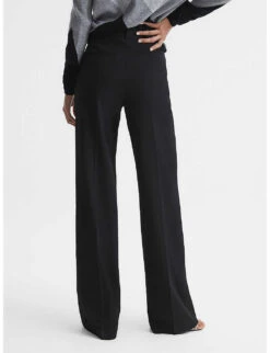 Reiss Joanne Wide-leg Mid-rise Stretch-woven Trousers -Selfridges Store R04068071 BLACK ALT03