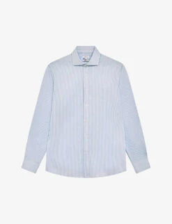 Reiss Bosa Striped Slim-fit Cotton-blend Shirt