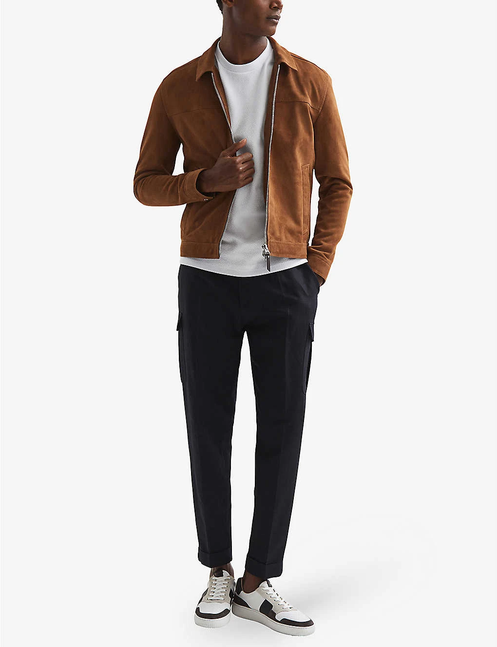 Reiss Cooper Honeycomb-texture Cotton-blend T-shirt 2 Reiss Cooper Honeycomb-texture Cotton-blend T-shirt - Image 2