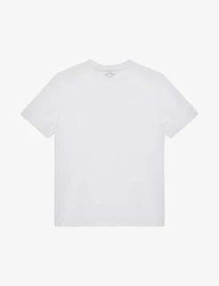 Reiss Cooper Honeycomb-texture Cotton-blend T-shirt