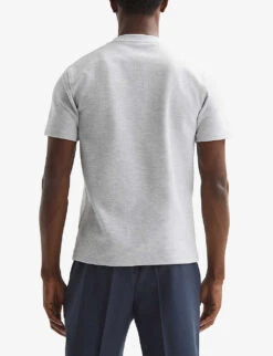 Reiss Cooper Slim-fit Stretch Cotton-blend T-shirt -Selfridges Store R04068131 GREYMELANGE ALT03