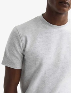Reiss Cooper Slim-fit Stretch Cotton-blend T-shirt -Selfridges Store R04068131 GREYMELANGE ALT04