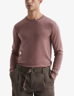 Reiss Wessex Slim-fit Wool Jumper -Selfridges Store R04068217 WOODROSE ALT02