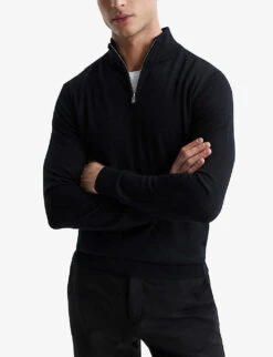 Reiss Blackhall Funnel-neck Merino-wool Jumper -Selfridges Store R04068222 BLACK ALT04