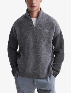 Reiss Plaza Relaxed-fit Wool Jumper -Selfridges Store R04068227 GREY ALT02