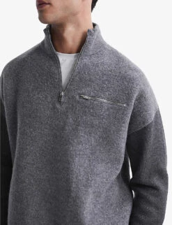 Reiss Plaza Relaxed-fit Wool Jumper -Selfridges Store R04068227 GREY ALT04