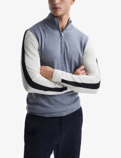 Reiss Leo Half-zip Wool Jumper -Selfridges Store R04068233 AIRFORCEBLUE ALT02
