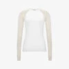 Reiss Maria Sheer-sleeve Stretch-knit Jumper