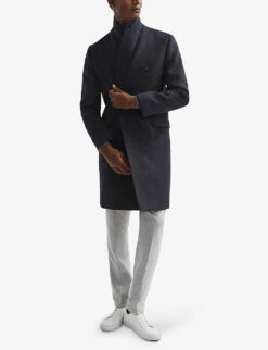Reiss Reflection Double-breasted Peak-lapel Wool-blend Coat -Selfridges Store R04068268 AIRFORCEBLUEM ALT02