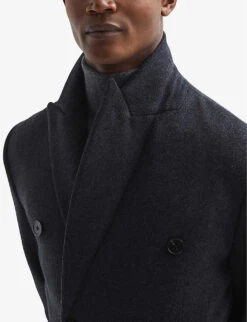 Reiss Reflection Double-breasted Peak-lapel Wool-blend Coat -Selfridges Store R04068268 AIRFORCEBLUEM ALT04