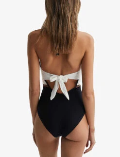 Reiss Ray Halter-neck Swimsuit -Selfridges Store R04068284 WHITETAN ALT03