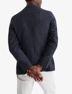 Reiss Matinee Prince Of Wales-check Woven Blazer -Selfridges Store R04068319 NAVY ALT03