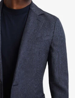 Reiss Matinee Prince Of Wales-check Woven Blazer -Selfridges Store R04068319 NAVY ALT04