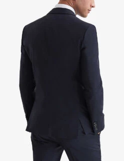 Reiss Hope Travel Notch-lapels Single-breasted Wool Blazer -Selfridges Store R04068320 NAVY ALT03